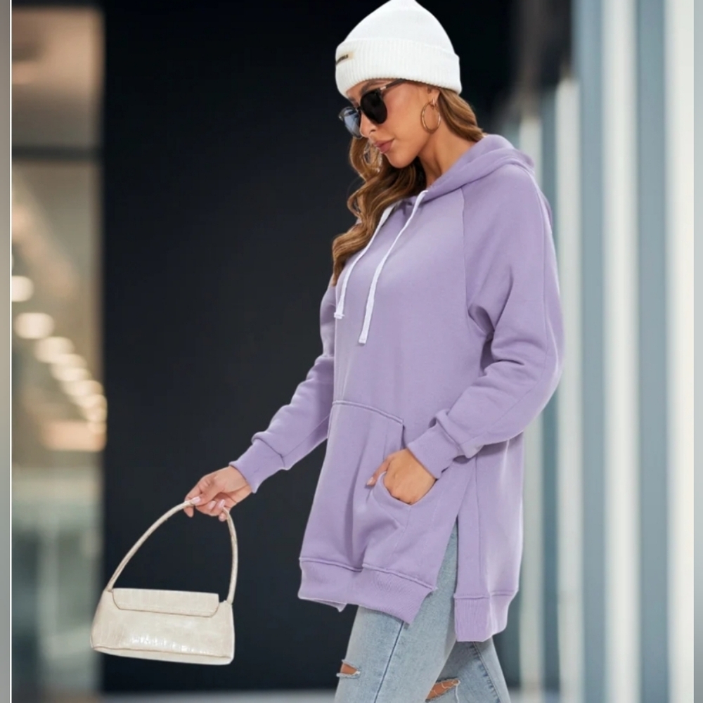 New In Bag! The Warmy Purple Oversized Hoodie Dress With Pocket Size Small